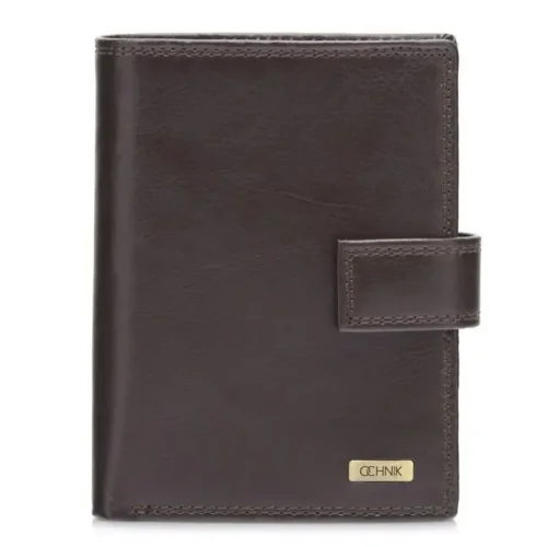 Skórzany portfel męski OCHNIK SL-190/89 w kolorze brązowym, widok z przodu. OCHNIK SL-190/89 men’s brown leather wallet